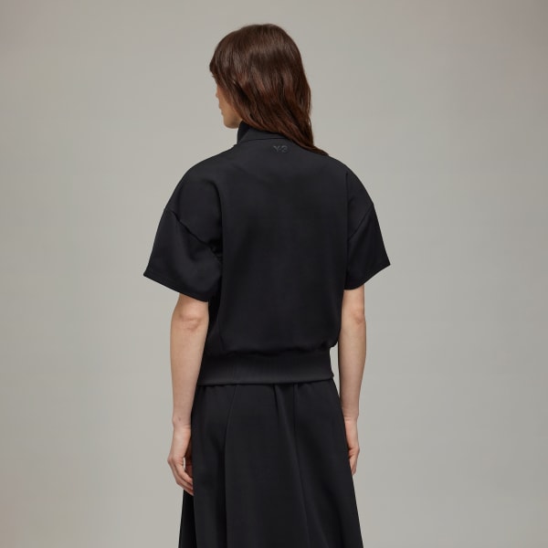Black Y-3 3-Stripes Short Sleeve Track Top