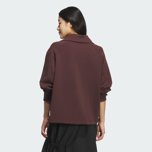 Brown Women Soft Lux 하프 집 스웨트셔츠