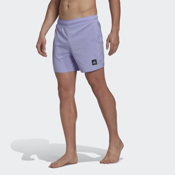 Purple Short Length Solid Swim Shorts LBS88