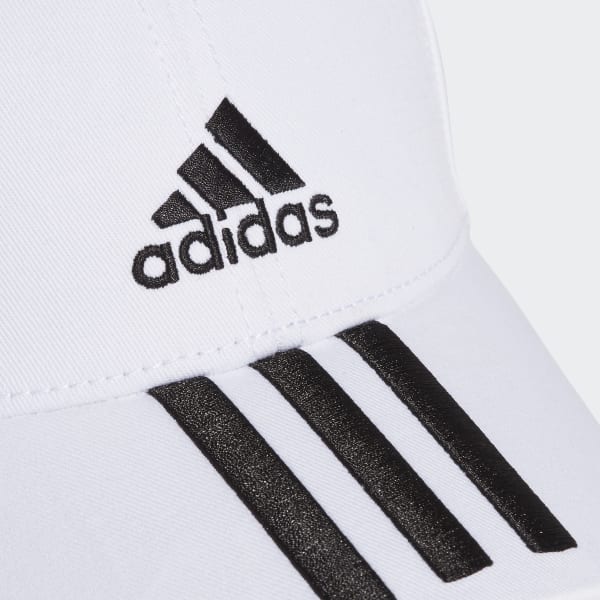 Beyaz 3-Stripes Twill Beyzbol Şapkası GNS09