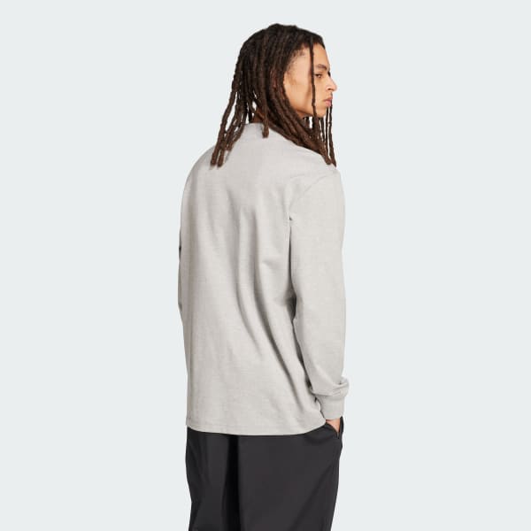 Gris T-shirt manches longues et col cheminée