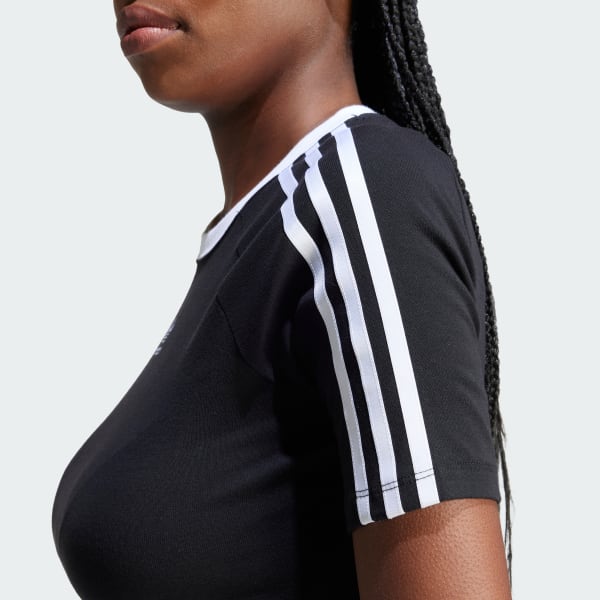 ◆adidas◆ 3S Baby Tee Black IU2532 adidas 3-Stripes Baby Tee - Black | Free Shipping with