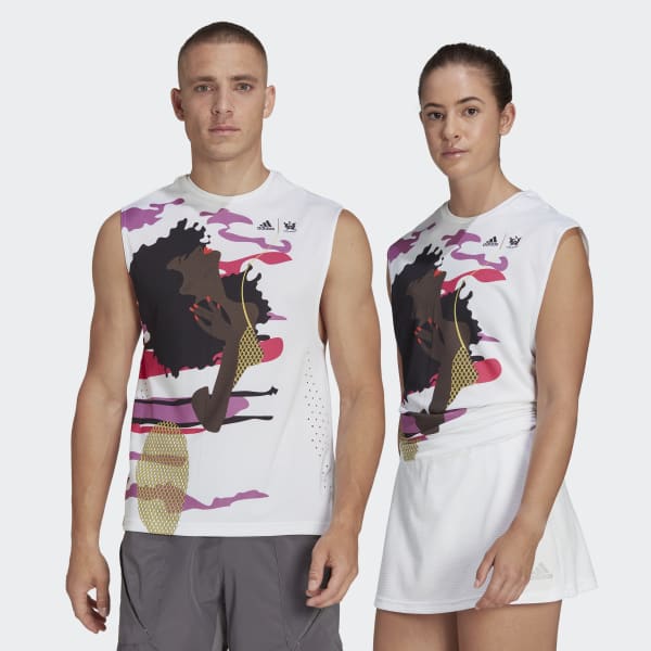 Hvit Tennis New York Sleeveless T-skjorte (unisex) I7803