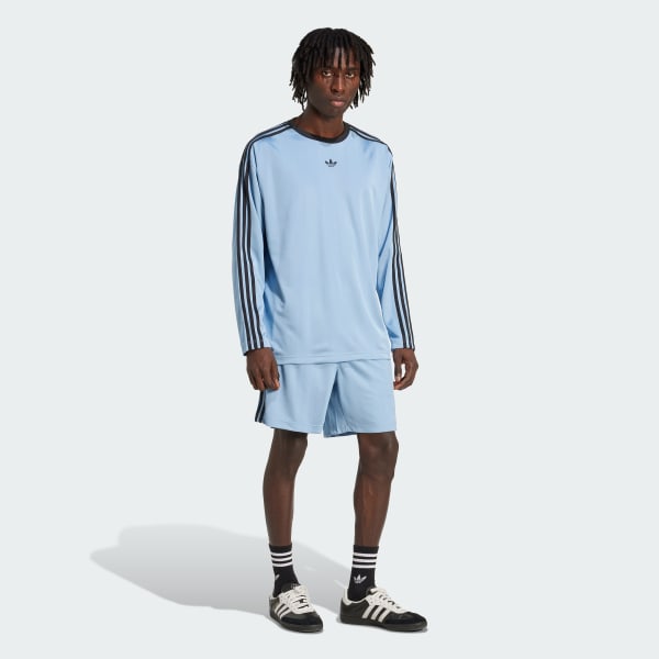 ブルー adidas アディカラー ジャカード 長袖ジャージー