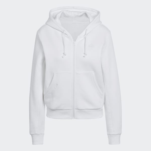 Hvid ALL SZN Fleece Full-Zip hættetrøje BY505