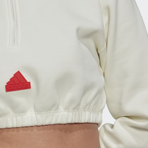 wit Cropped Half-Zip Sweatshirt L4672