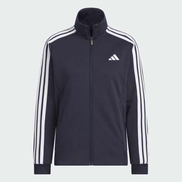 Blue 3-스트라이프 루즈 핏 더블니트 트랙탑