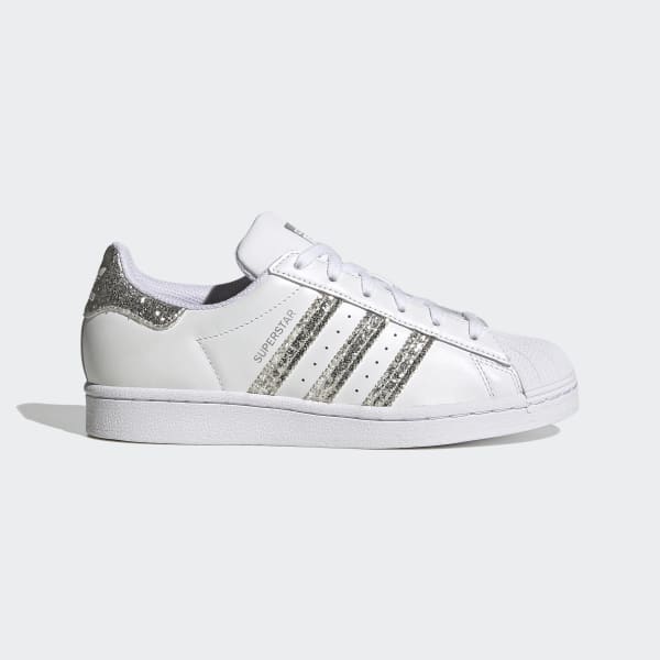 women's adidas silver superstar glitter trainers