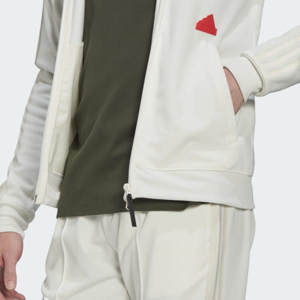 Λευκό 3-Stripes Fitted Track Top CN315