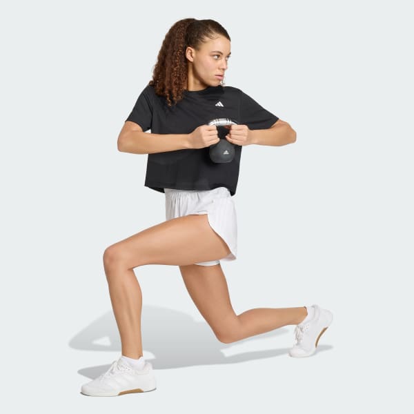 Bianco Short da allenamento Pacer 3-Stripes Woven High-Rise