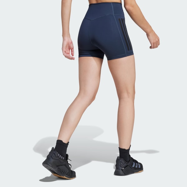 Azul Shorts Legging Optime Três Listras 1/4