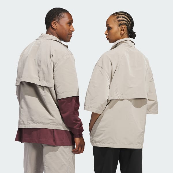 Beige adidas Basketball Full-Zip Shooting Shirt (Gender Neutral)
