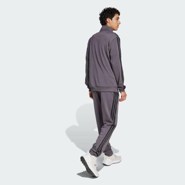 Grau Sportswear Basic 3-Streifen Tricot Trainingsanzug