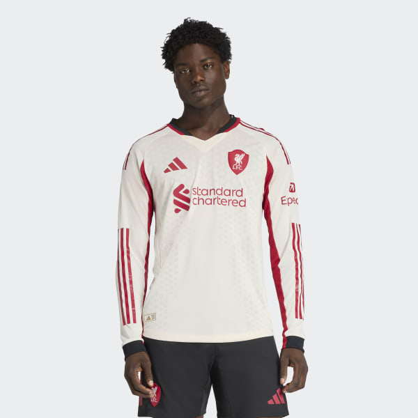 adidas Liverpool FC 25/26 Long Sleeve Away Jersey - White | Free