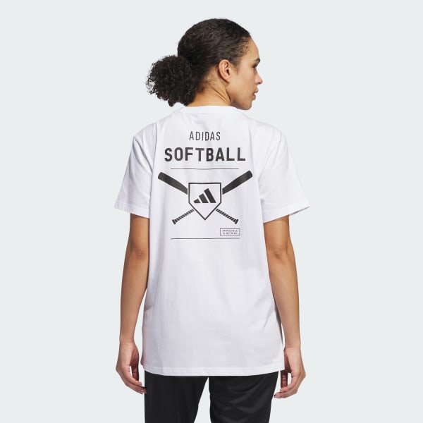 Hvid Softball Graphic T-shirt