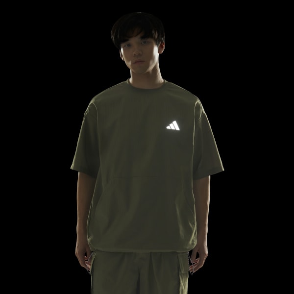 グリーン シティテック ルーズフィット ドットエア ブリーザブル ウーブン半袖Tシャツ