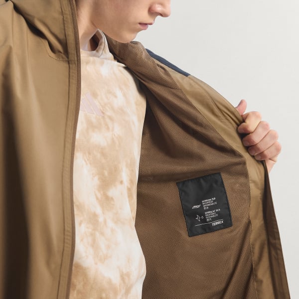adidas TERREX MULTI 2 LAYER CLIMAPROOF RAIN JACKET - Brown | Free
