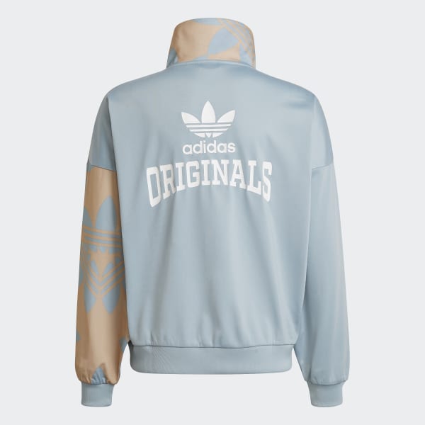Grey Graphic Print Track Top