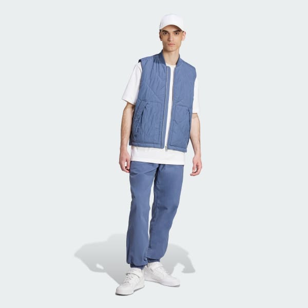 [ADIDAS] ナイロンベスト キルティング ブルー アディダス プレミアム エッセンシャルズ ナイロン キルトベスト