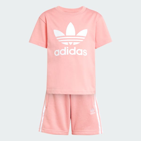 Pink Adicolor Shorts Tee Set Kids