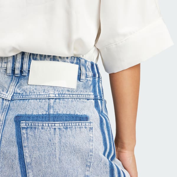 adidas KSENIASCHNAIDER Frayed Denim Skirt - Multicolor