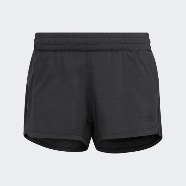 Black Pacer Training 3-Stripes Heather Woven Shorts