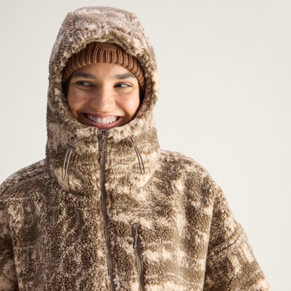 Brown adidas By Stella McCartney Full-Zip Printed Winter Fleece