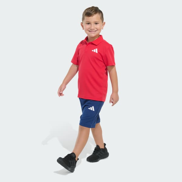 adidas Two-Piece Short Sleeve Polo Shirt and Elastic