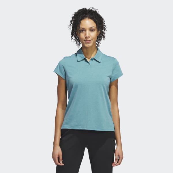 adidas Go-To Heathered Polo Shirt - Turquoise | Women's Golf | adidas US