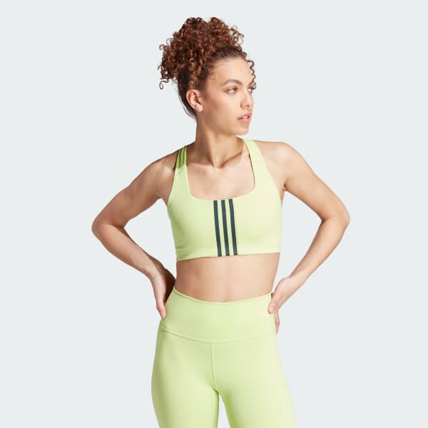 ADIDAS WOMEN GREEN RUNNING MEDIUM-SUPPORT SEAMLESS MERINO WOOL BRA