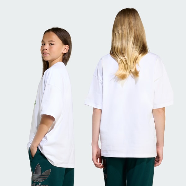 สีขาว เสื้อยืด Oversize Trefoil