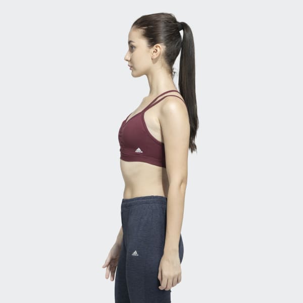 Burgundy YOGA ESSENTIALS LIGHT SUPPORT BRA