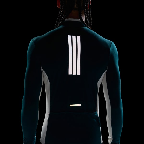 Maillot de cyclisme à manches longues Tempo bandes Vert adidas