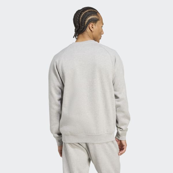 adidas Trefoil Essentials Crew Sweatshirt - Grey | Free