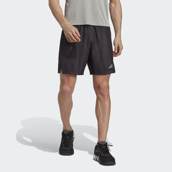 Black Workout PU Print Shorts