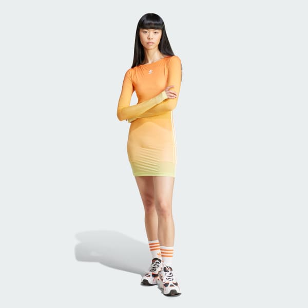 Multicores Minivestido Manga Longa Estampado adidas Originals