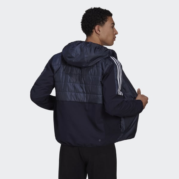 Niebieski Essentials Insulated Hooded Hybrid Jacket