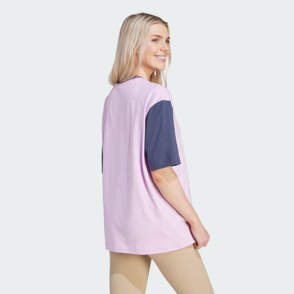 Violeta Playera Essentials Boyfriend Logo Grande