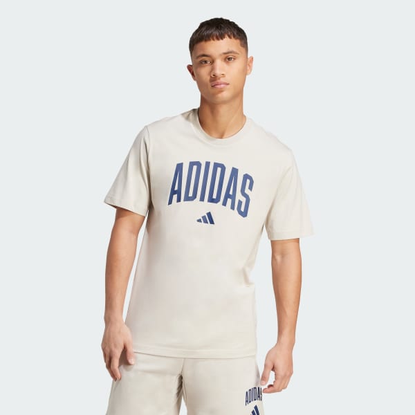 Beige Polera Graphic Universitario Lineage