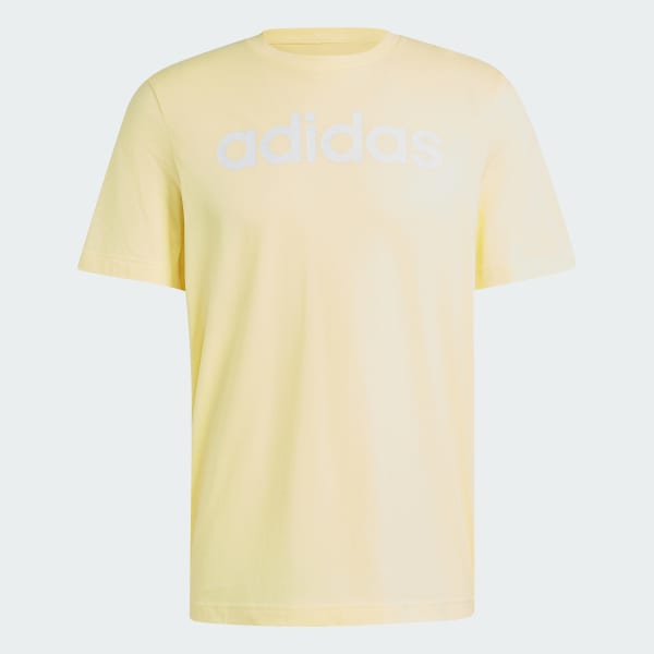Yellow Essentials Single Jersey Linear Embroidered Logo Tee