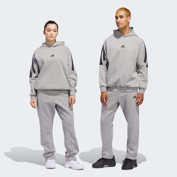Gris Pantalón Deportivo adidas Basketball Spacer (Unisex)