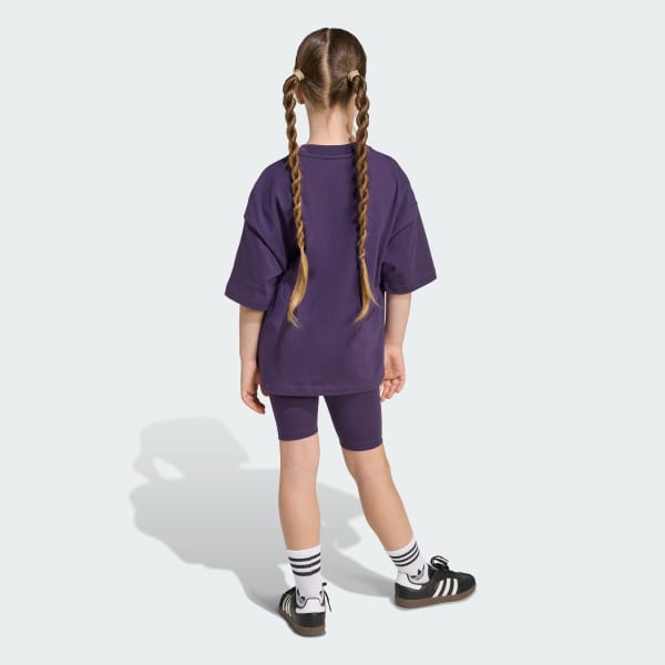 Viola Completo Pantaloncini da ciclismo e maglietta per bambini