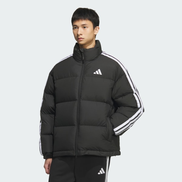 Black 3Stripes 루즈 핏 다운 재킷