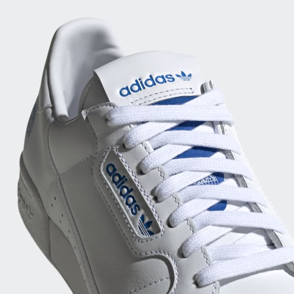 adidas originals continental 80 trainers in white & bluebird