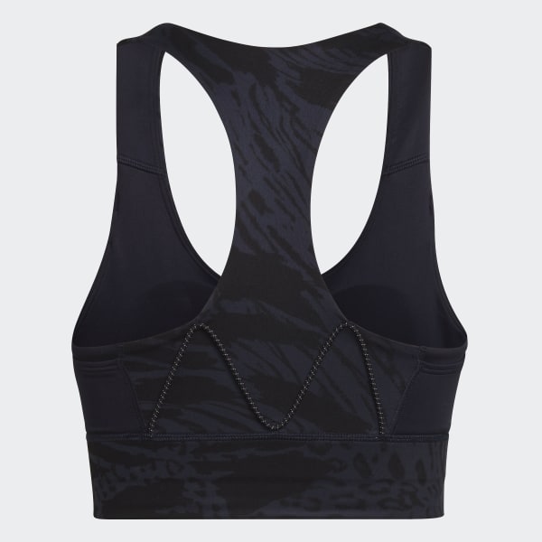 Mau-xanh-da-troi Áo Bra Họa Tiết Medium Support adidas Running