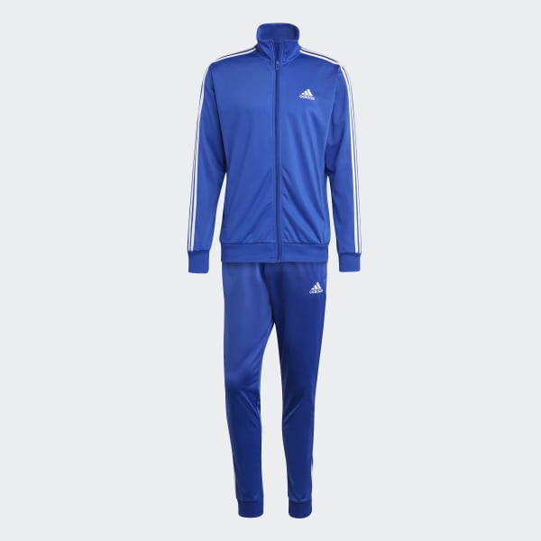 Blau Basic 3-Streifen Tricot Trainingsanzug