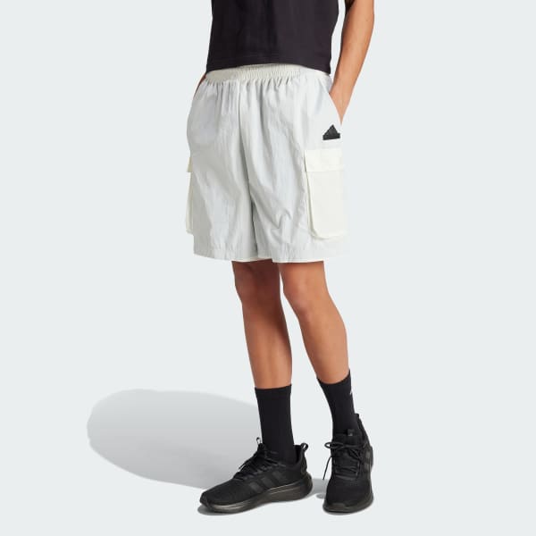 สีขาว กางเกงคาร์โกขาสั้น City Escape