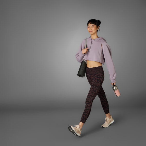 สีดำ กางเกงรัดรูปเจ็ดส่วนพิมพ์ลายทั้งตัว All Me