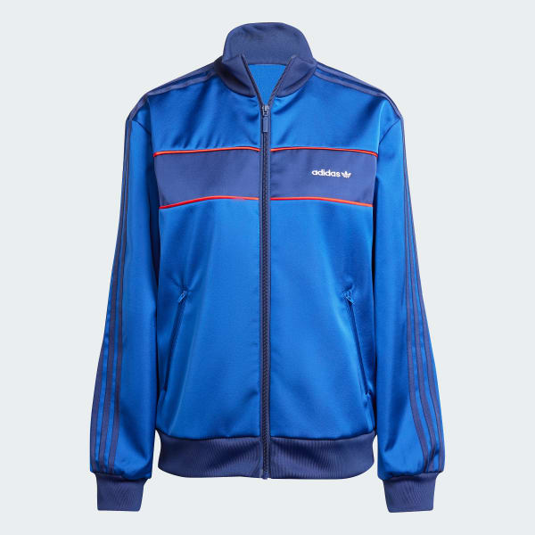 Adidas blue tracksuit top on sale