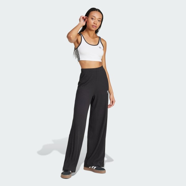 Black Essentials Wide Rib Pants